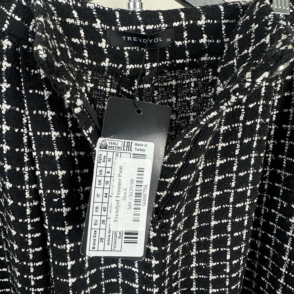 NWT Trendyol Monochrome Patterned Pants - Picture 5 of 6